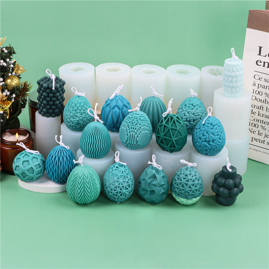 Christmas Egg Pattern Silicone Candle Mold