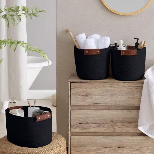 3-Pack Cotton Rope Storage Baskets