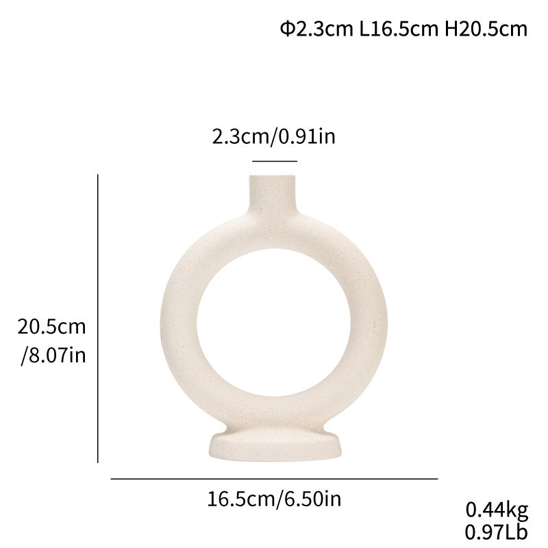 Off-white Unglazed Ceramic Candle Holder Decoration