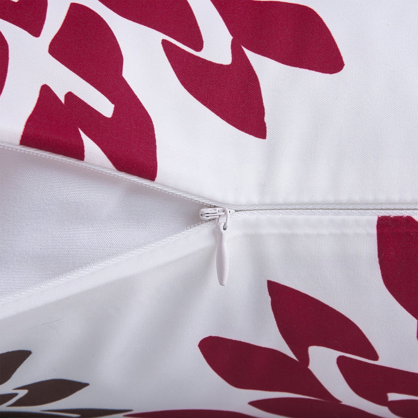 New Living Series Double-Sided Design Decorative Throw Pillow Cover, 18" X 18", Red/Brown, 4 Pack