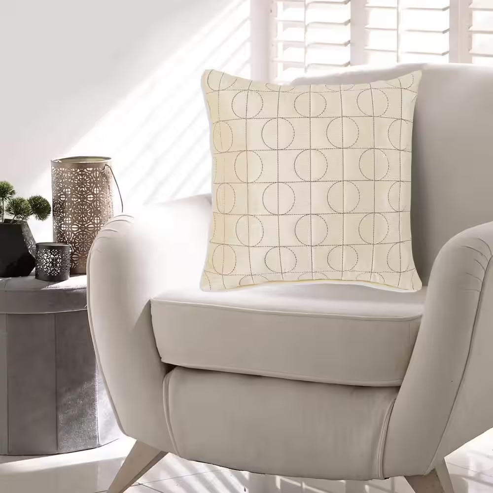 Kyla Cream and Black Cotton 22 In. X 5 In. Throw Pillow (Set of 4)