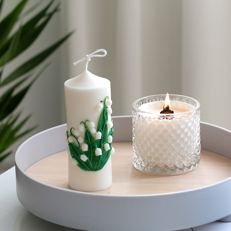 Cylinder Candle Mold Lanbell Carved Creative Korean Style
