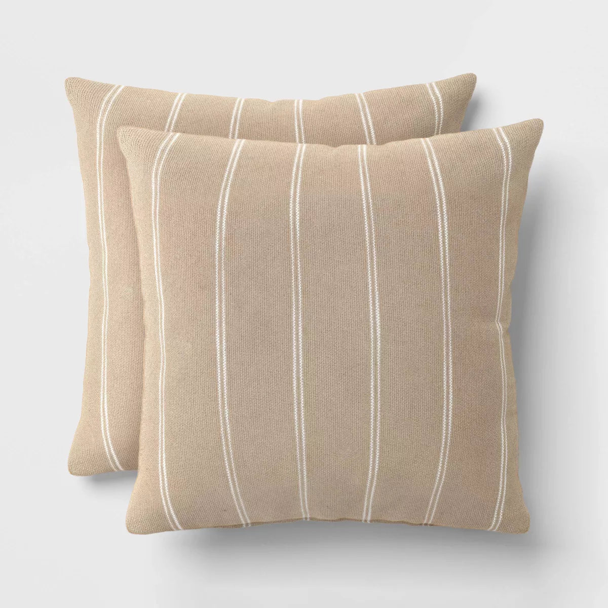2Pk Square Cotton Woven Stripe Throw Pillows - Threshold