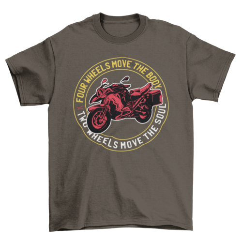 Cool motorbike with quote "Four wheels move the body two wheels move