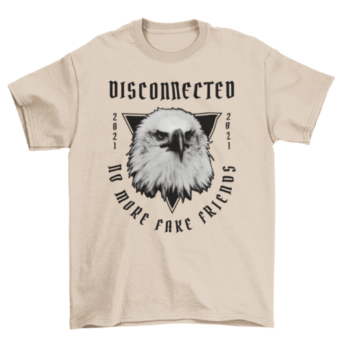 Angry eagle bird face head photographic quote "Disconnected, no more