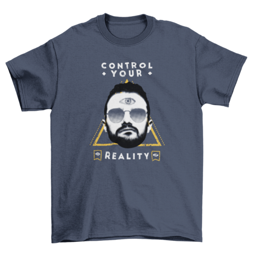 Fashion Man Face sunglasses third eye Quotes & Lettering "Control your