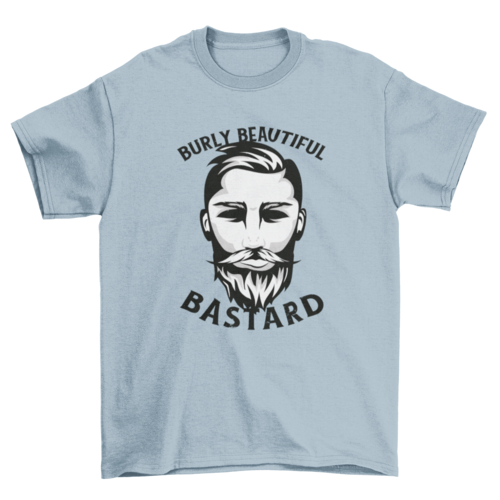 Man with moustache and beard t-shirt