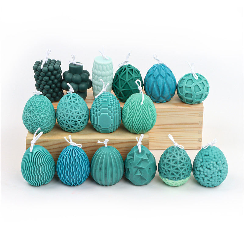 Christmas Egg Pattern Silicone Candle Mold