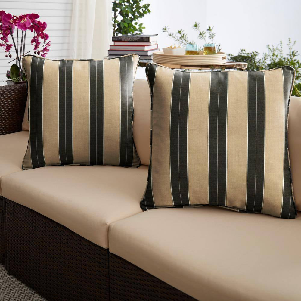 Sunbrella Berenson Tuxedo Outdoor Corded Throw Pillows (2-Pack)