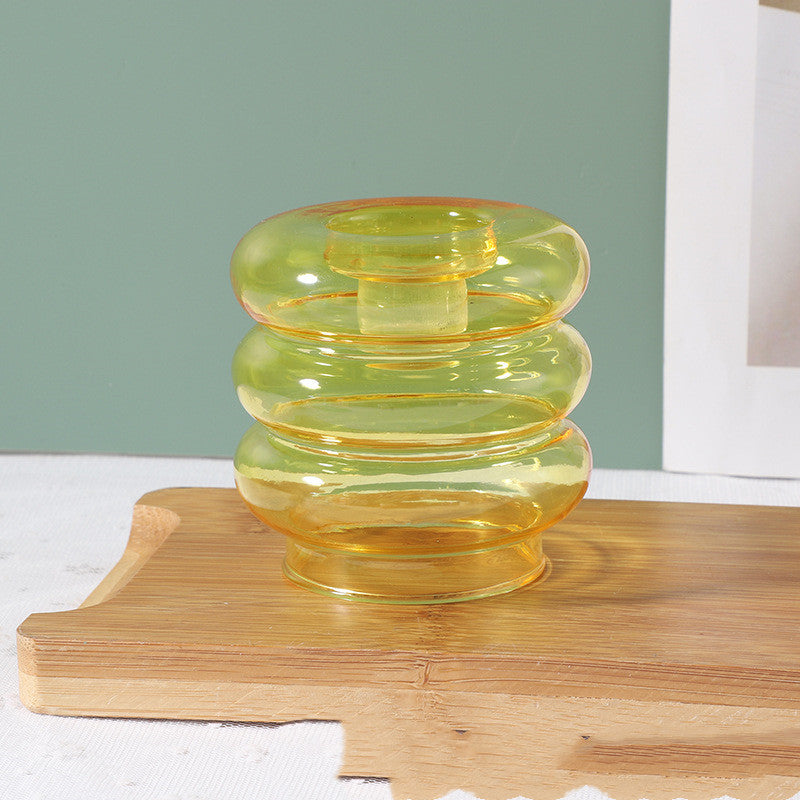 Retro Creative Minimalist Modern Glass Candle Holder Donut