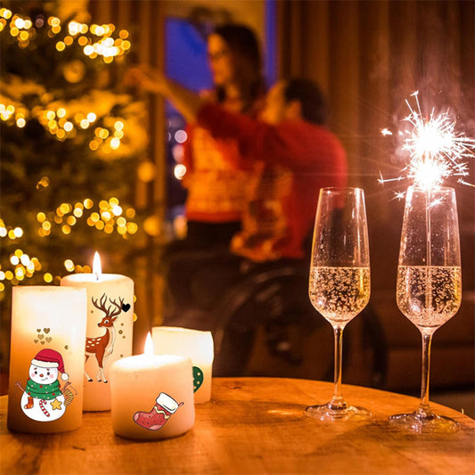 Christmas Candle Sticker Decoration Tattoo Sticker Decoration