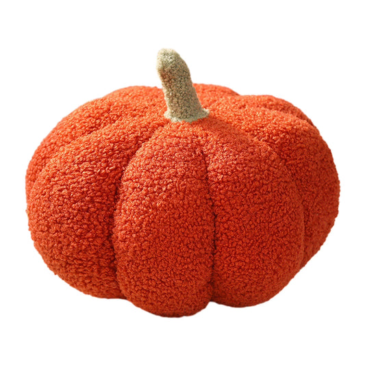Faux Fur Pumpkin Throw Pillows Halloween Pillow Cute 3D Shaped Cushion Fluffy Pumpkin Plush Decorative for Couch, Ultra Soft Pumpkin Decorative Pillow Cushion Orange, 5 X 8 Inches
