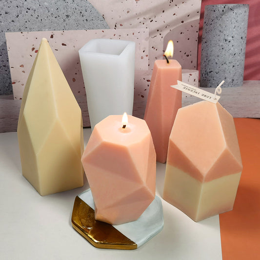 Geometric Stone Aromatherapy Candle Silicone Mold
