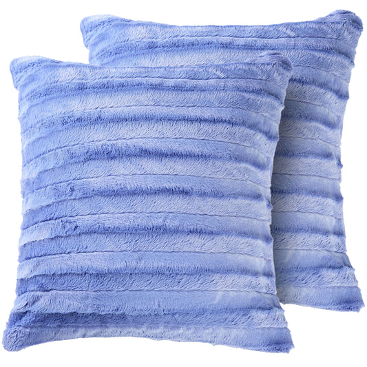 Faux Fur Throw Pillows 22" X 22", Set of 2 - Veri Peri