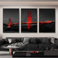 3PCS Frameless Poster Golden Gate Bridge Night Landscape Canvas Painting Wall Art Prints Pictures for Living Room Home Decor