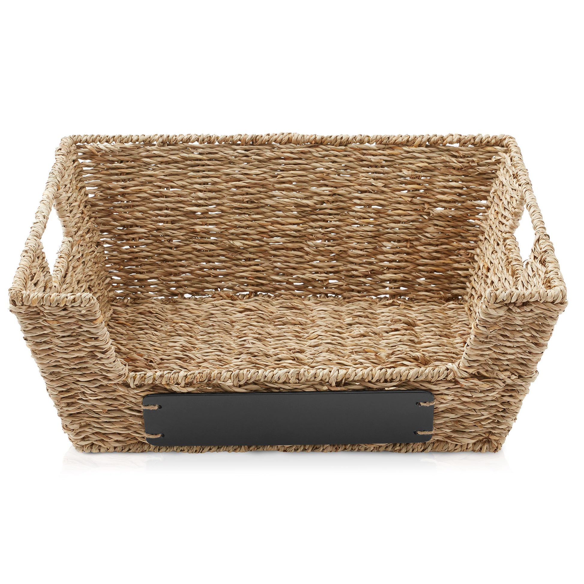 2Pk Wide Pantry Baskets, Wicker Hyacinth Seagrass Kitchen Shelf Storage Bins