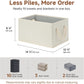 Storage Baskets for Shelves, Fabric Storage Bins, Closet Organization and Storage Basket, Foldable Organizer Bins for Clothes, Beige, White & Ivory, Large, 3-Pack