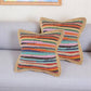 Blue, Natural, Red Striped Polyfill 20.00 In. X 20.00 In. Throw Pillow (Set of 2)