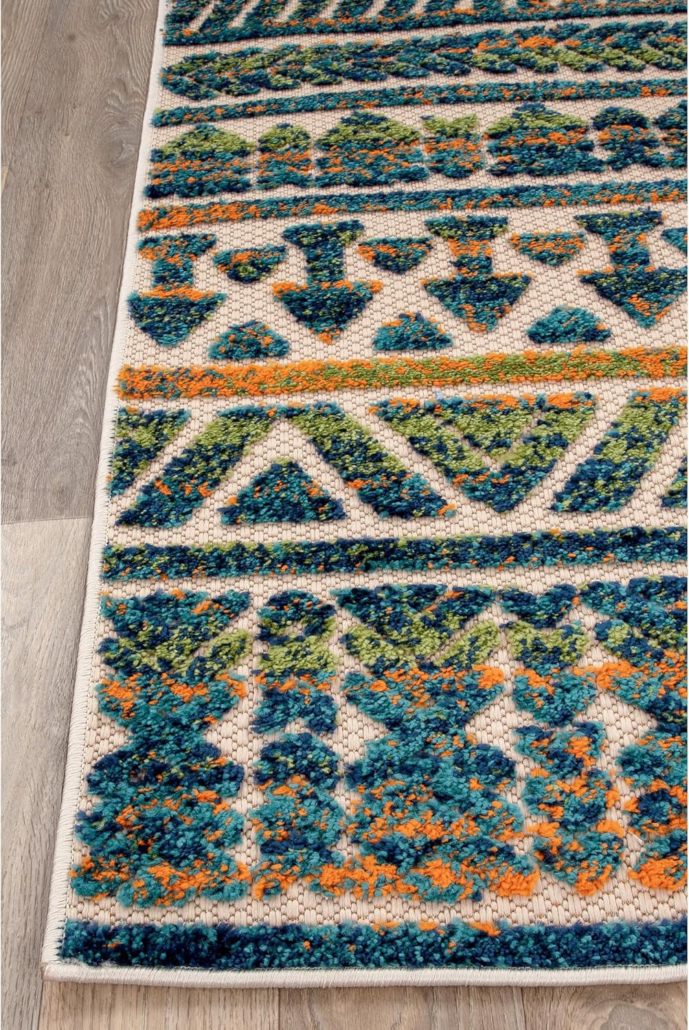 Modern Stripes Geometric Indoor/Outdoor Runner Rug 2' X 7' Multi