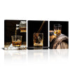 VANSEEING 3 Piece Canvas Prints Wall Art Whisky Pour into Wine Glass Brown Ba...