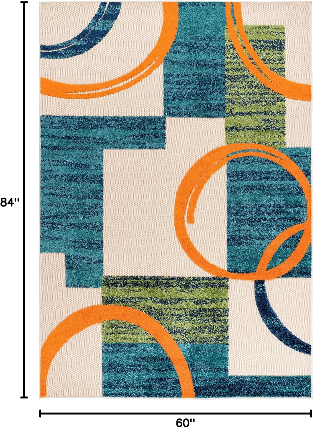 Modern Boxes Abstract Indoor/Outdoor Area Rug 5' X 7' Multi