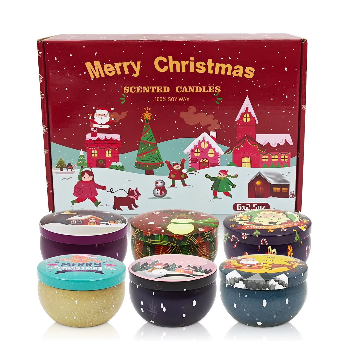 6/12Packs of Scented Candles, Christmas Candles, Candles, 2.5 Ounces (About 70.9 Grams) Scented Candles, Christmas Gifts, Gifts