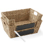 2Pk Wide Pantry Baskets, Wicker Hyacinth Seagrass Kitchen Shelf Storage Bins