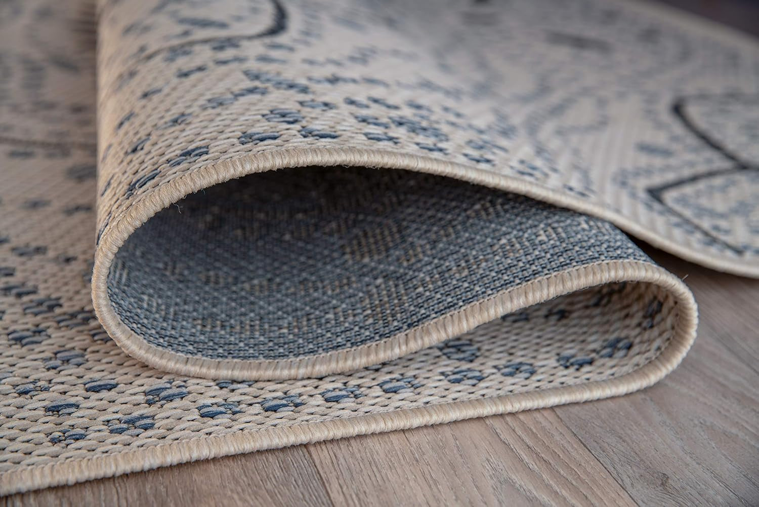 Medallion Easy Cleaning for Patio/ Deck Rugs,Balcony Rugs Indoor/Outdoor Area Rug 5' X 7' Cream