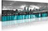 Framed Black White Cityscape Canvas Print, Modern Wall Art for Living Room, Bedroom & Office Decor, Portland Oregon Skyline Picture, Large Wall Decor 14X48 Inches