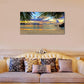 Tropic Beach Sunset Canvas Art - Large Palm Tree Ocean Landscape 29" X 58