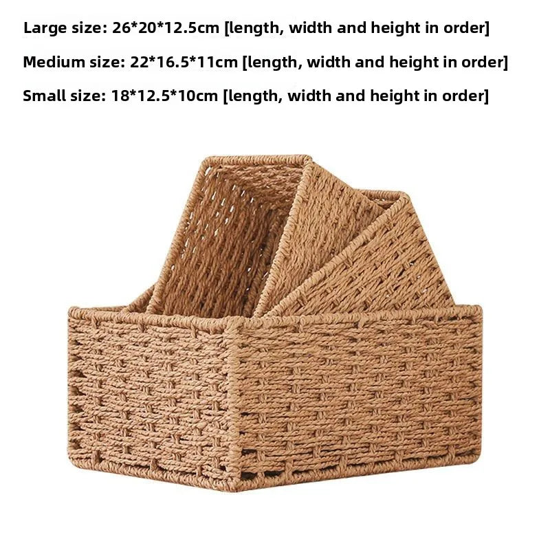 3Pcs/Set Wicker Baskets for Organising Pack of Nesting Storage Baskets for Shelves Wicker Storage Baskets for Bathroom Shelf