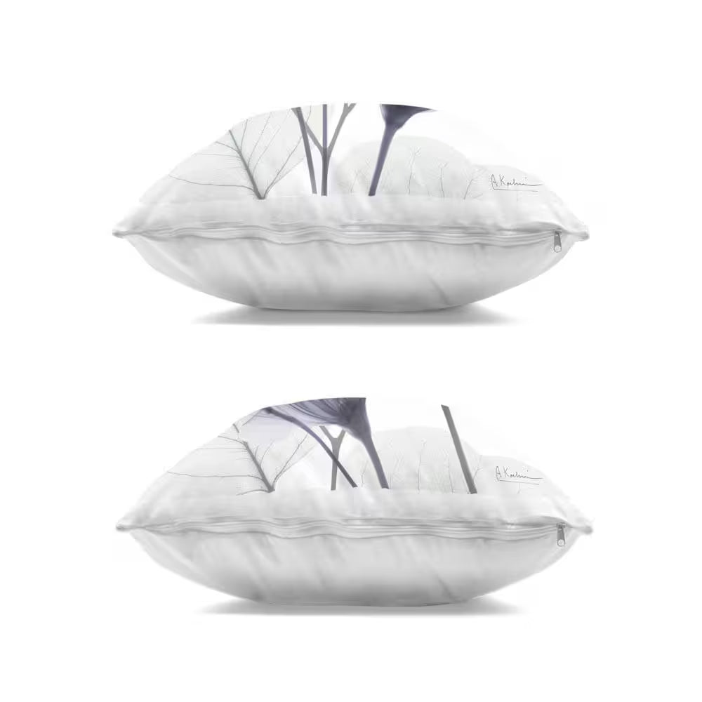 Fading Florals and Herbs Green Abstract Polyester 18 In. X 18 In. Throw Pillow Set of 2