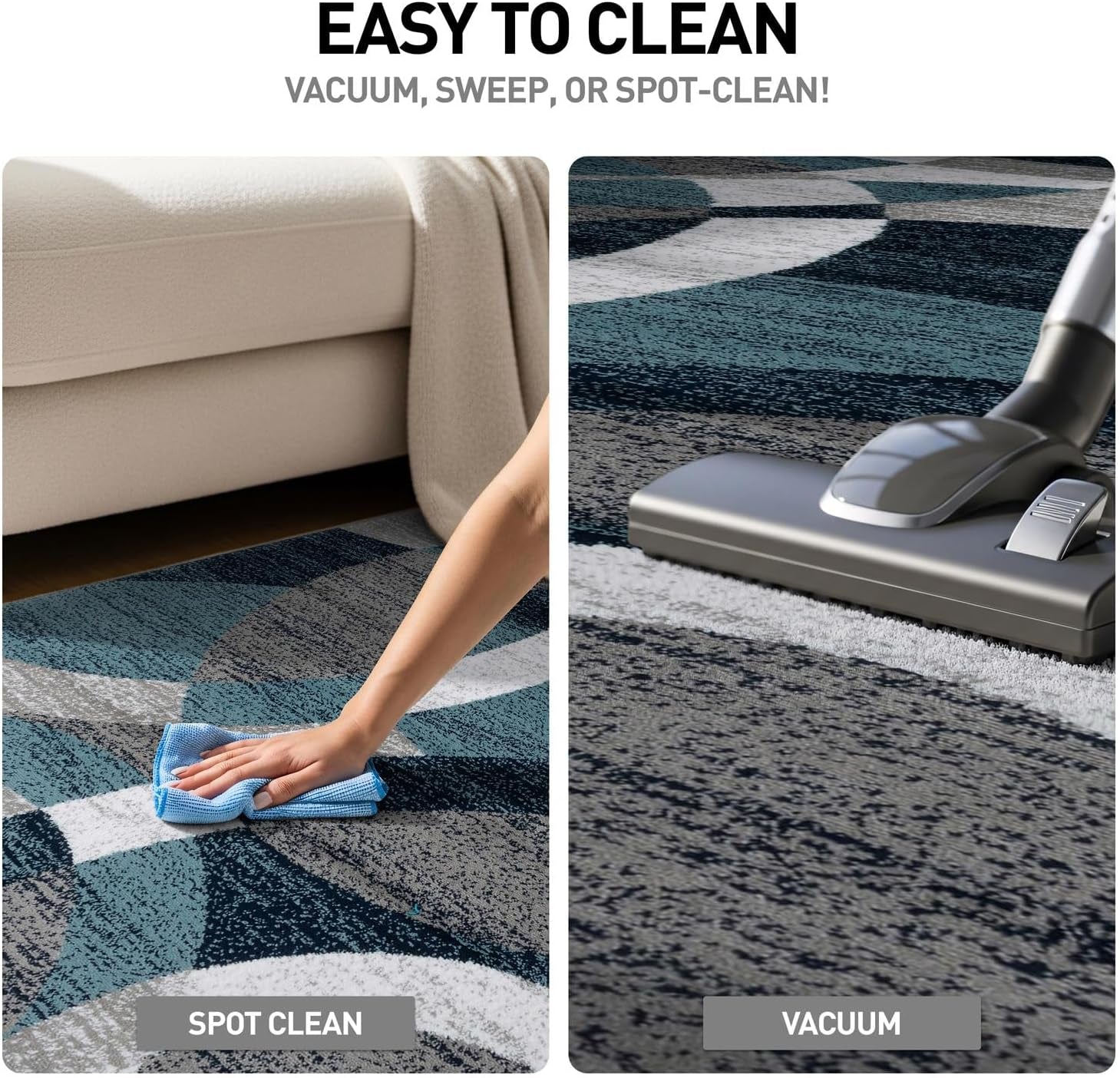 Contemporary Modern Circles Abstract Area Rug 2' X 3' Blue
