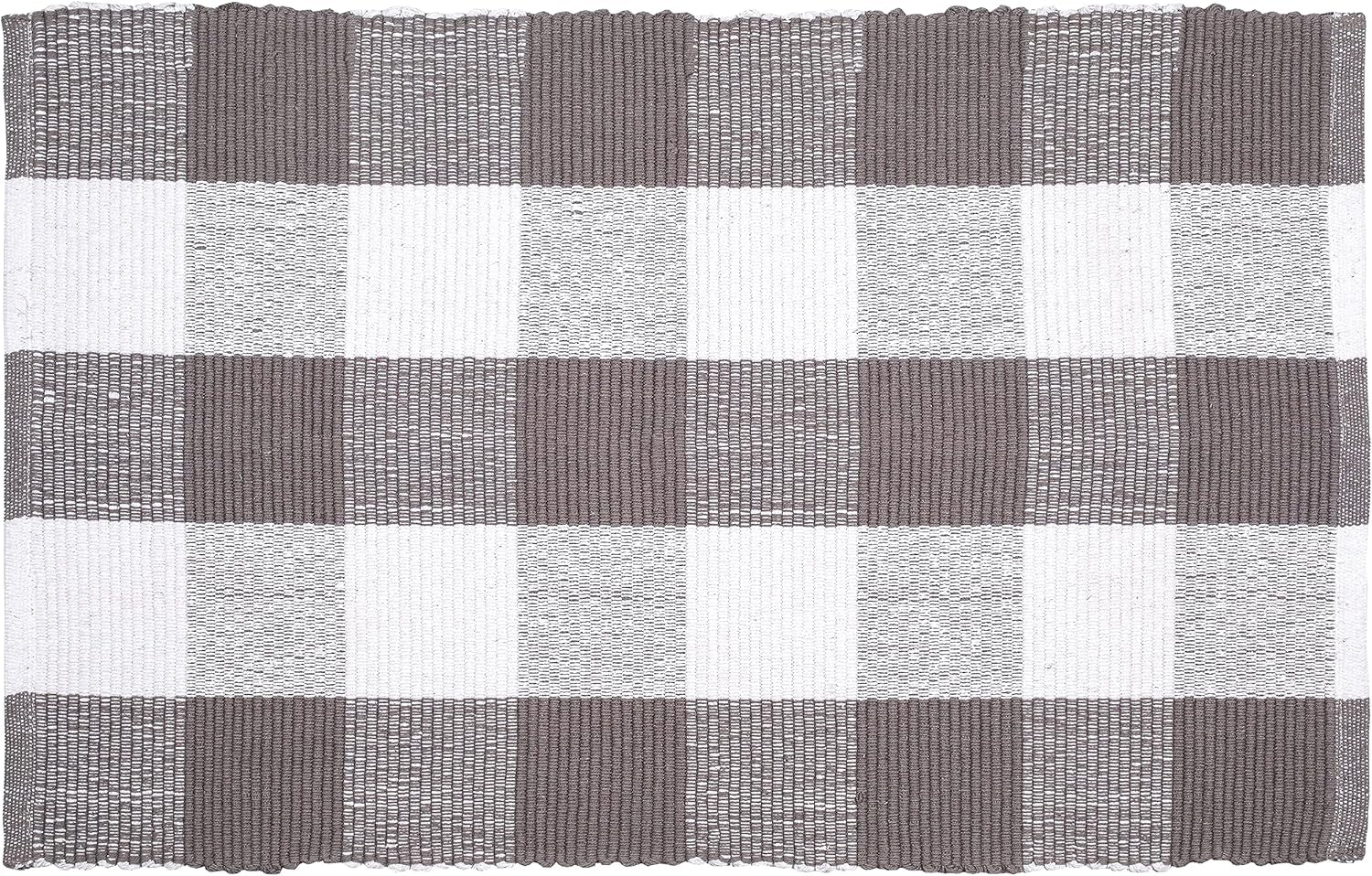 Rug Buffalo Plaid Area Rug 24X36 Inch (2X3), Charcoal & White, Reversible Cotton Woven Farmhouse Rug for Living Room, Kitchen, Entryway, Bathroom