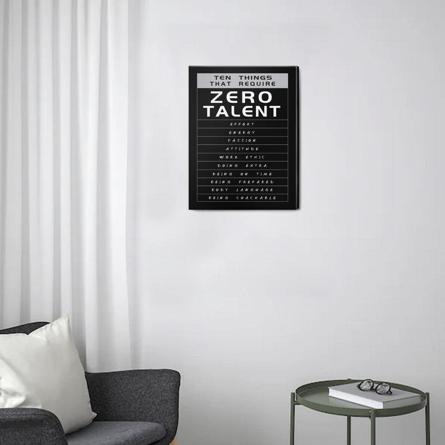 Ten Things That Require Zero Talent 12” X 16” Framed Poster
