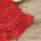 Warrior Raffia Straw Bag in Red