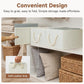 Storage Baskets for Shelves, Fabric Storage Bins, Closet Organization and Storage Basket, Foldable Organizer Bins for Clothes, Beige, White & Ivory, Large, 3-Pack