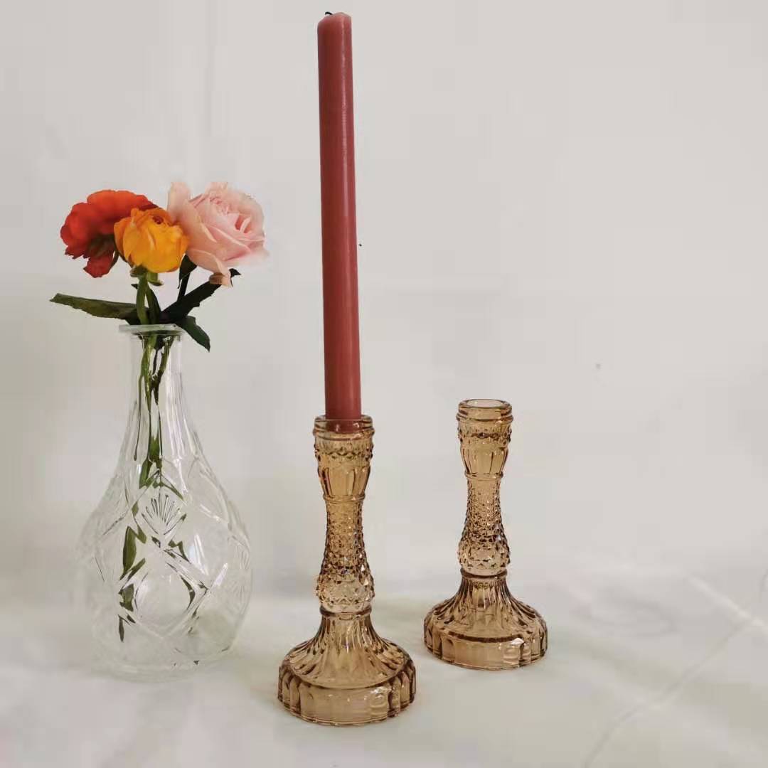 Nordic style stained glass candle holder decoration