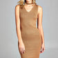 Women's Sleeveless V-Neck Choker Sweater Dress