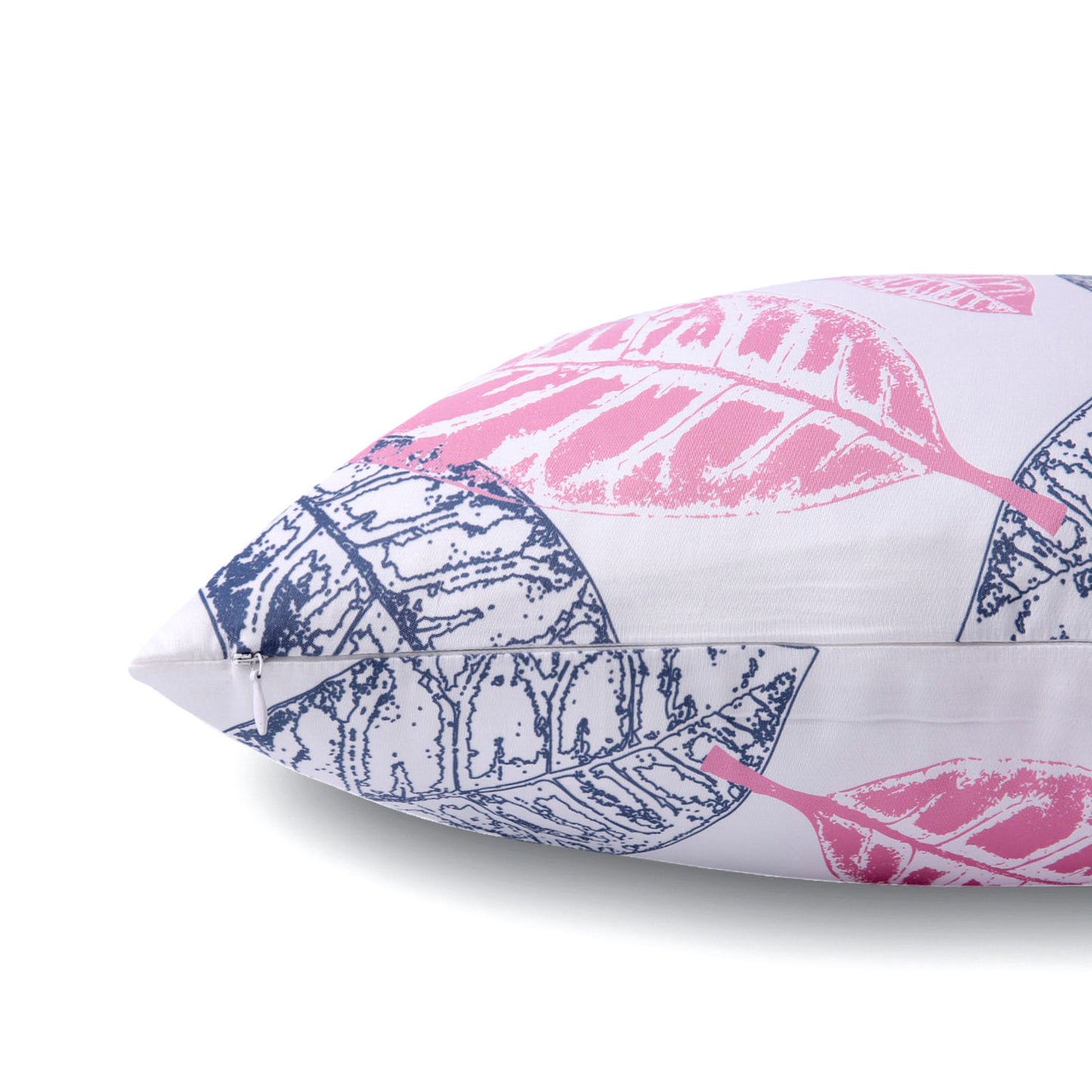 New Living Series Double Side Design Decorative Throw Pillow Cover, 18" X 18", Blue Pink, 4 Set