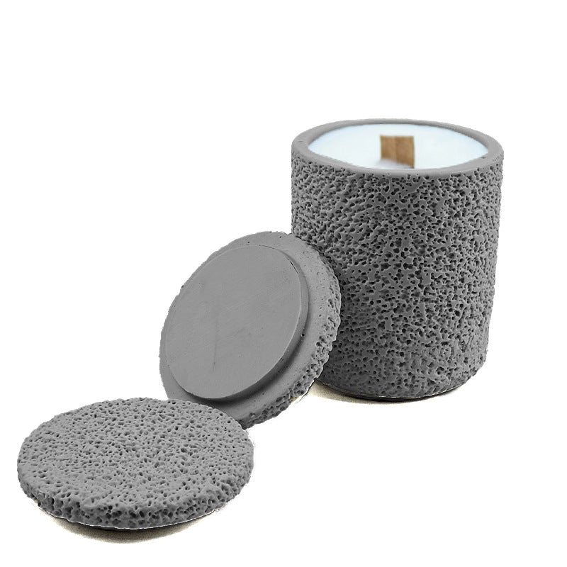 Round With Lid Candle Cup Silicone Mold