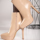 Elegant high-heeled ankle boots Yons, beige