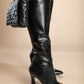 Elegant boots with decorative chain, W2AX89071, black