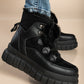 Sneakers with synthetic fur, W0YD654123, black