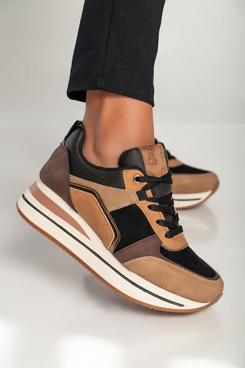 Fashion sneakers in multicolor combination, 60010, black.