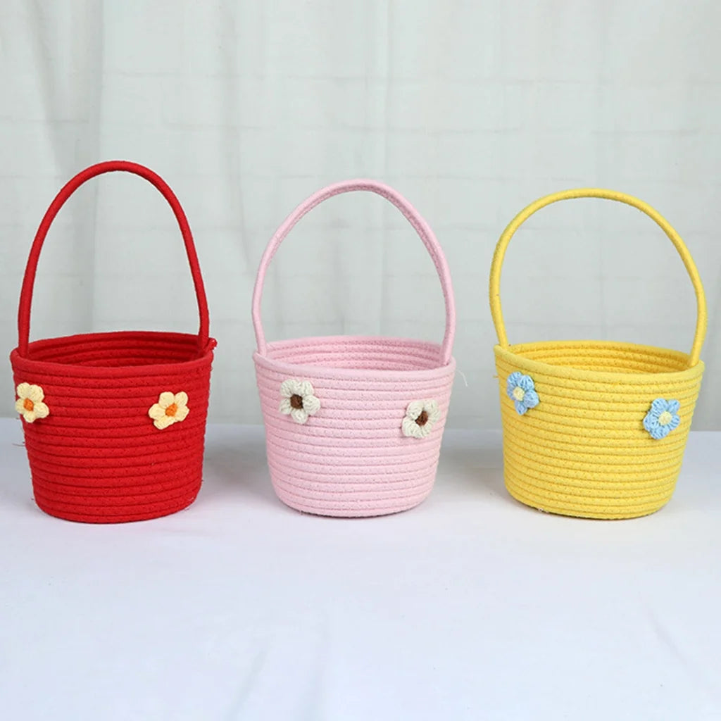 Wedding Flower Basket with Handle Candy Storage Baskets Candy Gift Tote Baskets Organizers Kitchen Home Decorations