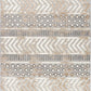 Distressed Geometric Indoor/Outdoor Beige Area Rug Modern Tribal Stripe, Durable Stain Resistant Perfect for Patio, Backyard, Deck and Outdoor Lounge 7'10" X 10'
