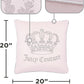 - Decorative Accent Pillow, Velvet Rhinestone Crown, Premium Reversible Throw Pillow, Living Room and Bedroom Décor, Measures 20" X 20", Pink Blush