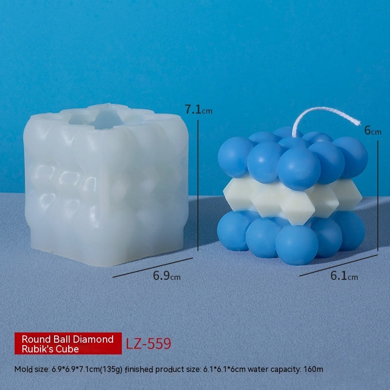 Rubik's Cube Aromatherapy Candle Silicone Mold DIY Handmade