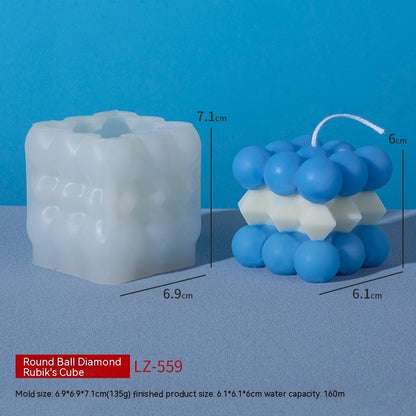 Rubik's Cube Aromatherapy Candle Silicone Mold DIY Handmade